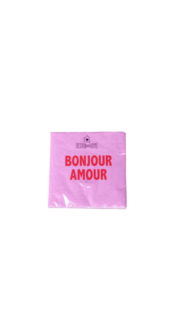 Servet roze bonjour amour