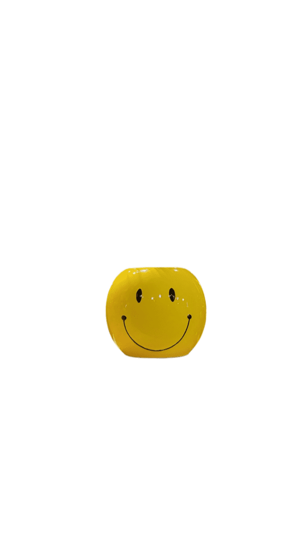 bloempot smiley geel