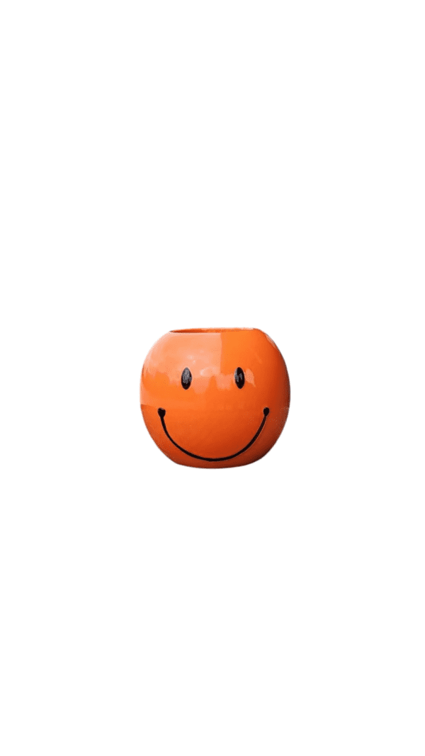 bloempot smiley oranje