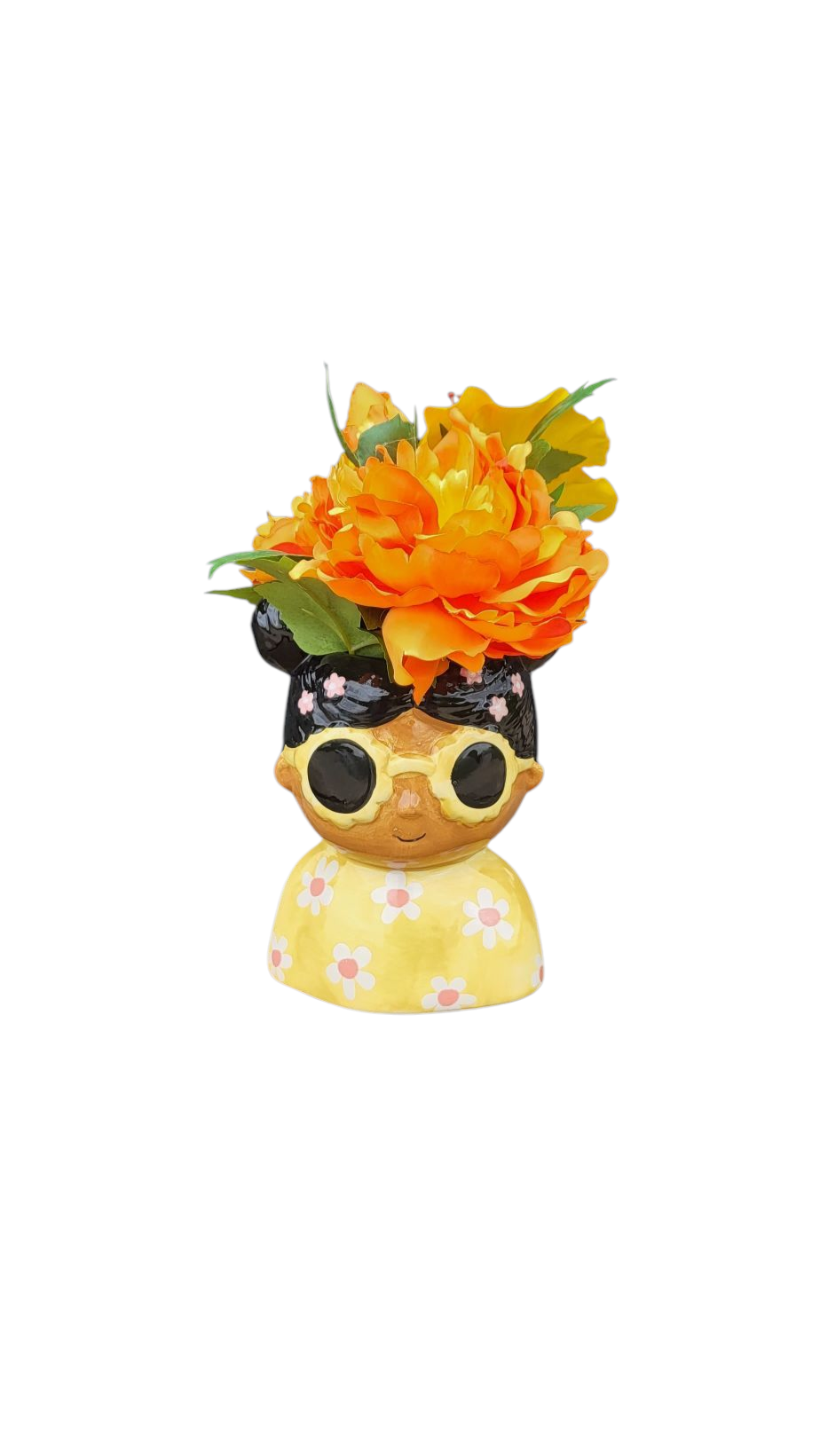 Vaas/bloempot Meisje met knotjes - Afbeelding 2