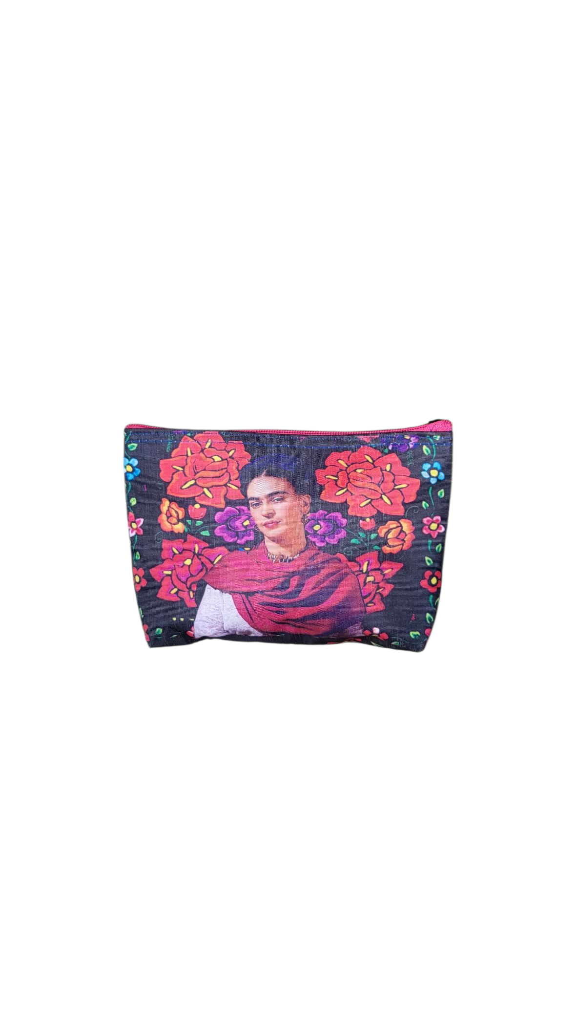 Frida Kahlo tasje met bloemenprint – kleurrijk make-up etui