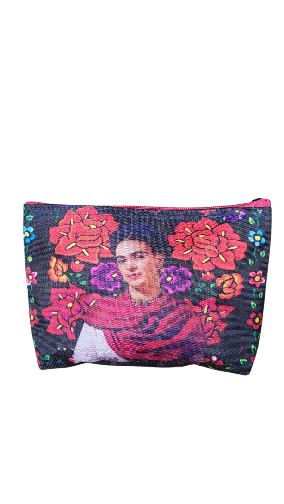 Frida Kahlo tasje met bloemenprint – kleurrijk make-up etui