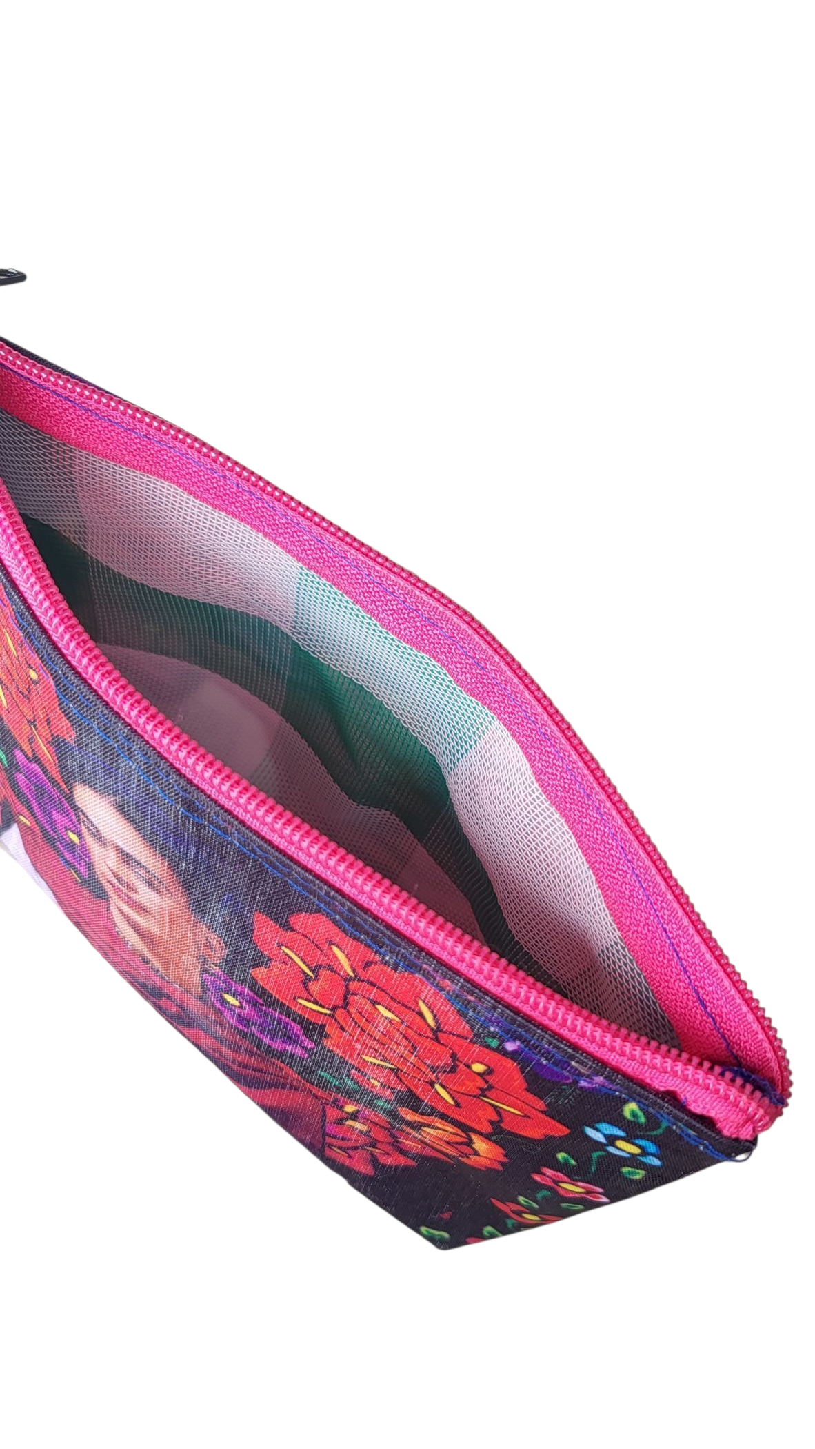 Frida Kahlo tasje met bloemenprint – kleurrijk make-up etui