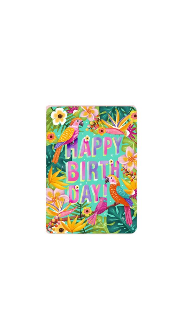 kaart happy birthday tropical