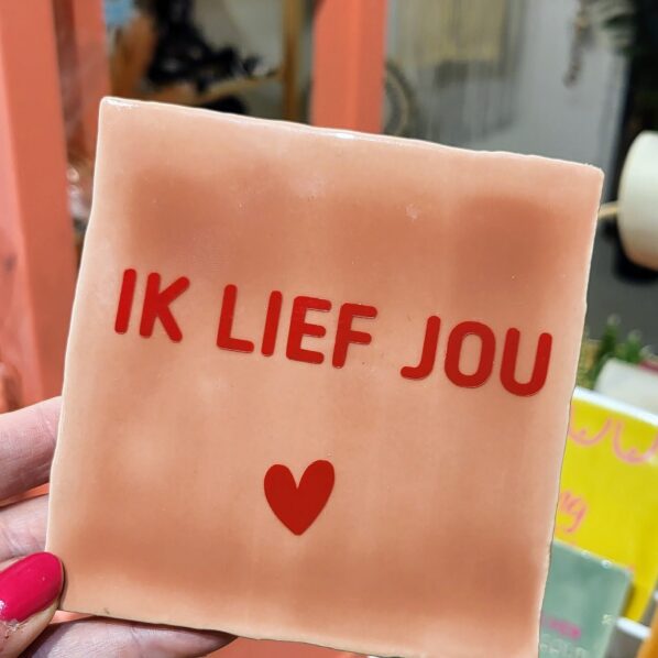 Tegeltje met tekst ik lief jou