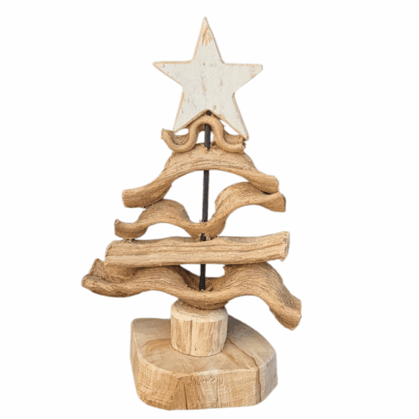 Handgemaakte Kerstboom van Drijfhout – 40x24 cm