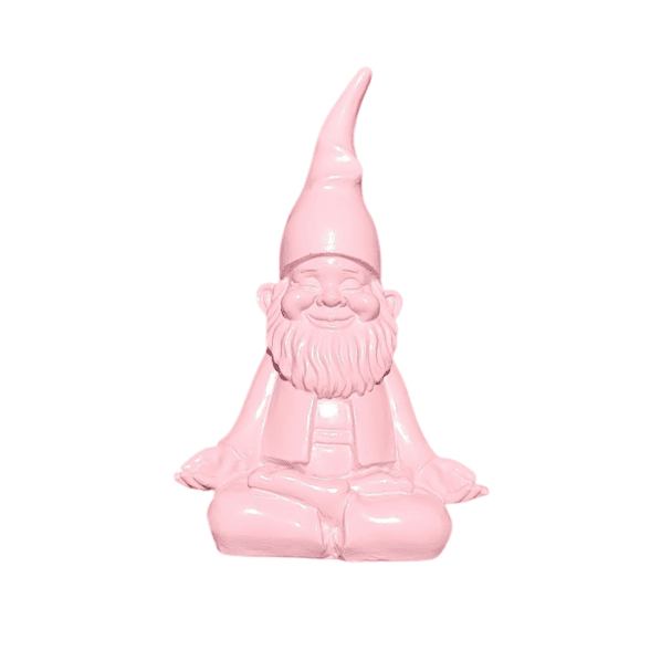Lichtroze Yoga Kabouter Beeld – 20 cm
