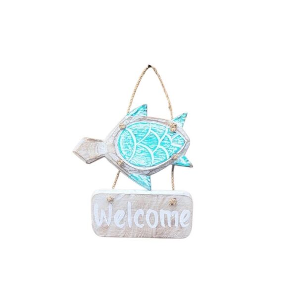 Welkom Hanger Schildpad – Handgemaakt op Bali – 11x13 cm