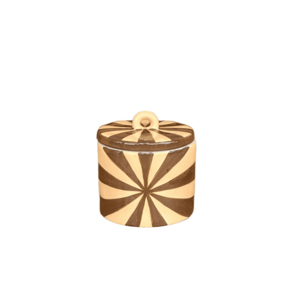 Opbergpot Keramiek- bruin/beige
